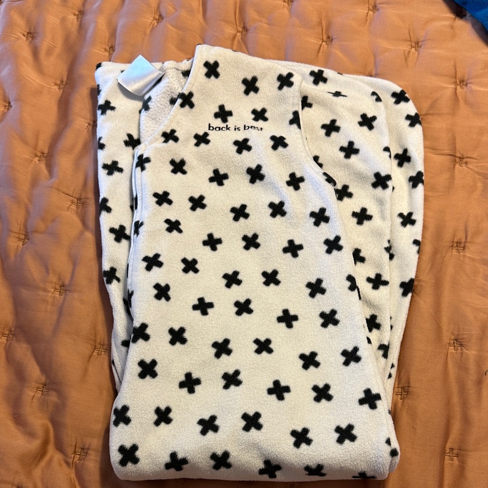 Halo White & Black Cross Print Infant sleep bag/ sleep sac
